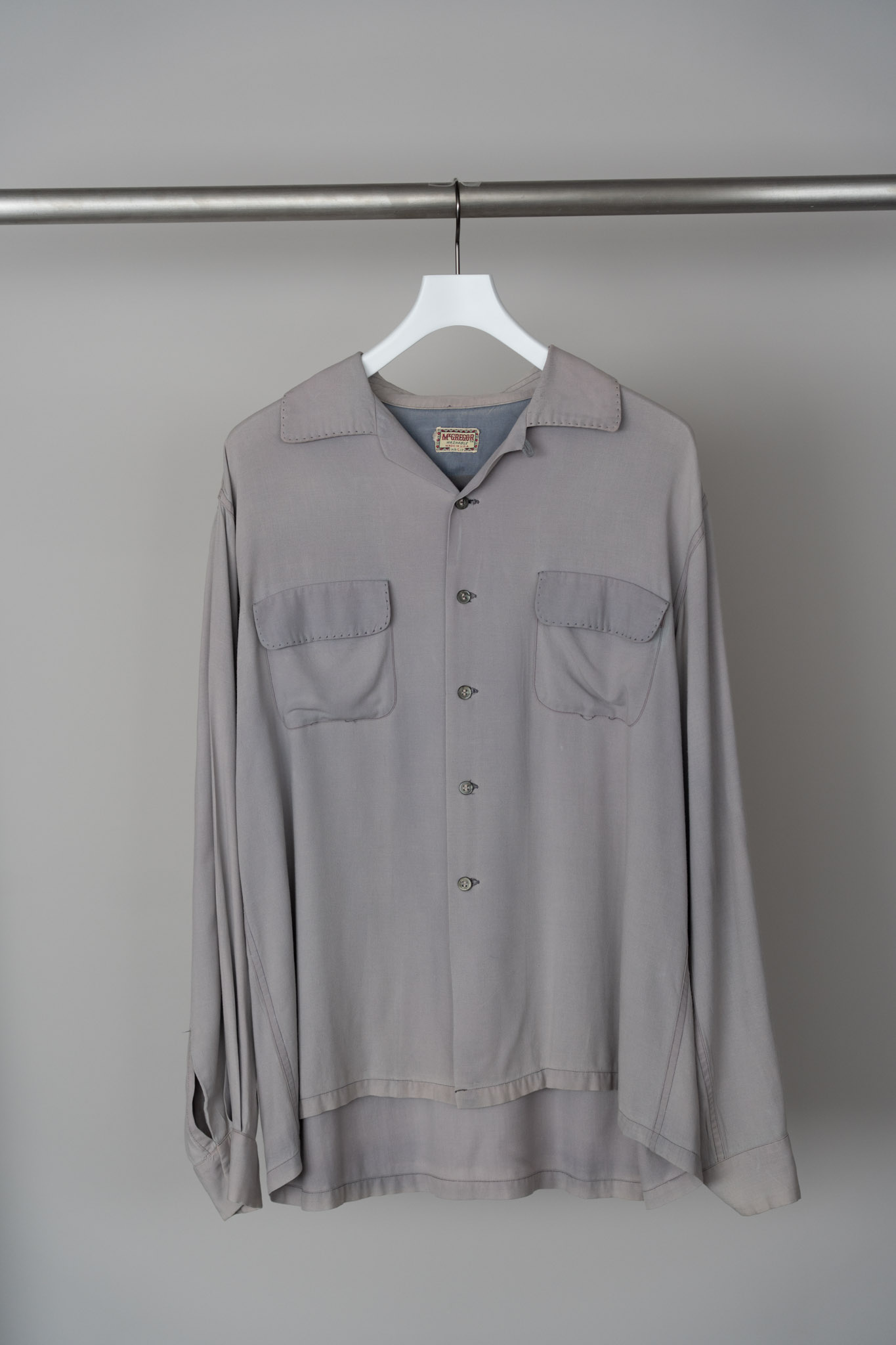 McGREGOR 60’s Open Collar Rayon Shirt (GRY)