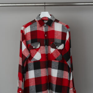 PENNY'S 60's Heavy Flannel Block Check Shirt (RED,WHT,BLK)