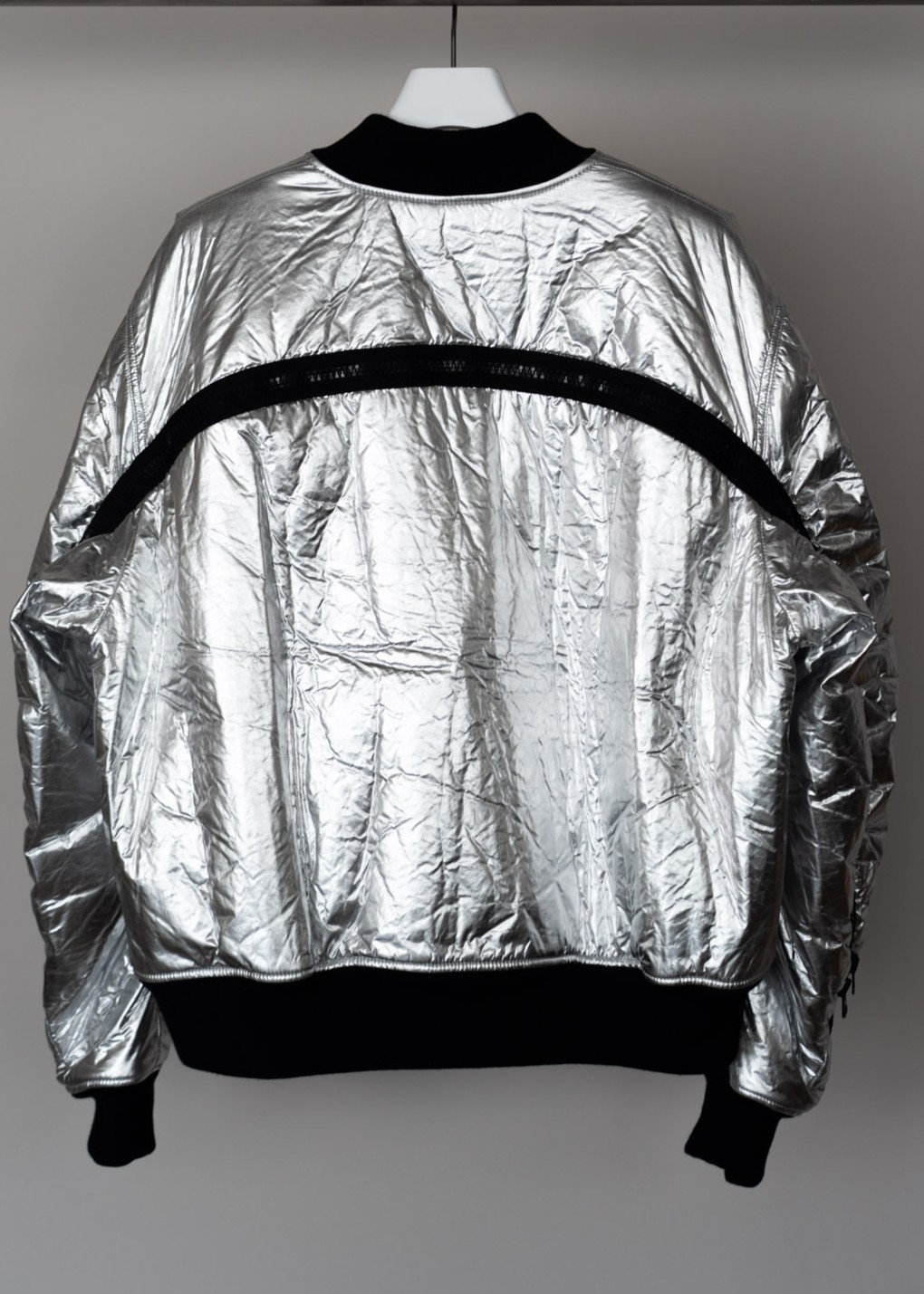 Dries Van Noten Silver Metallic Bomber JKT  L