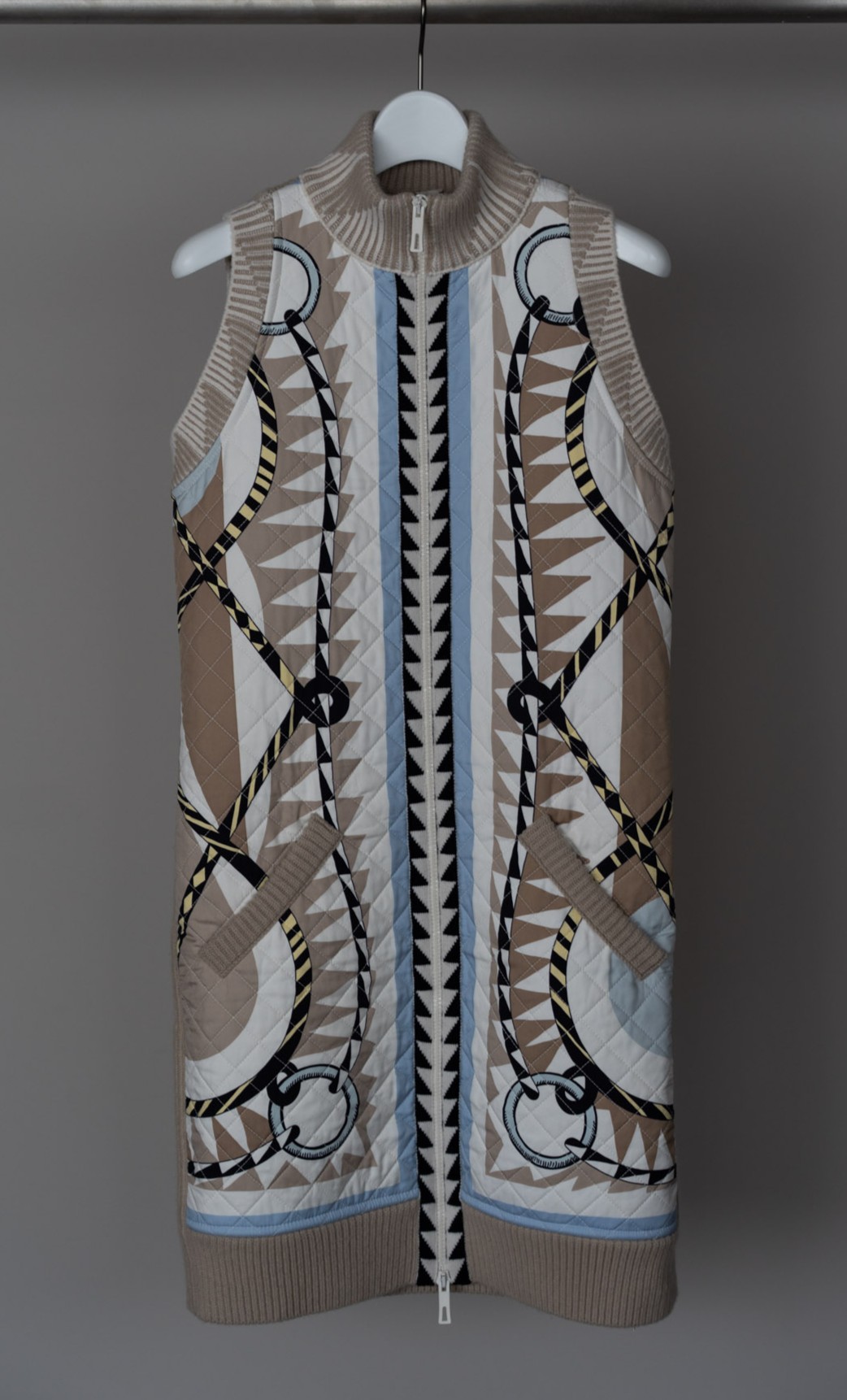 HERMES Lamb Leather Silk paper Roles Panel Vest Margiela (GAULTIER))