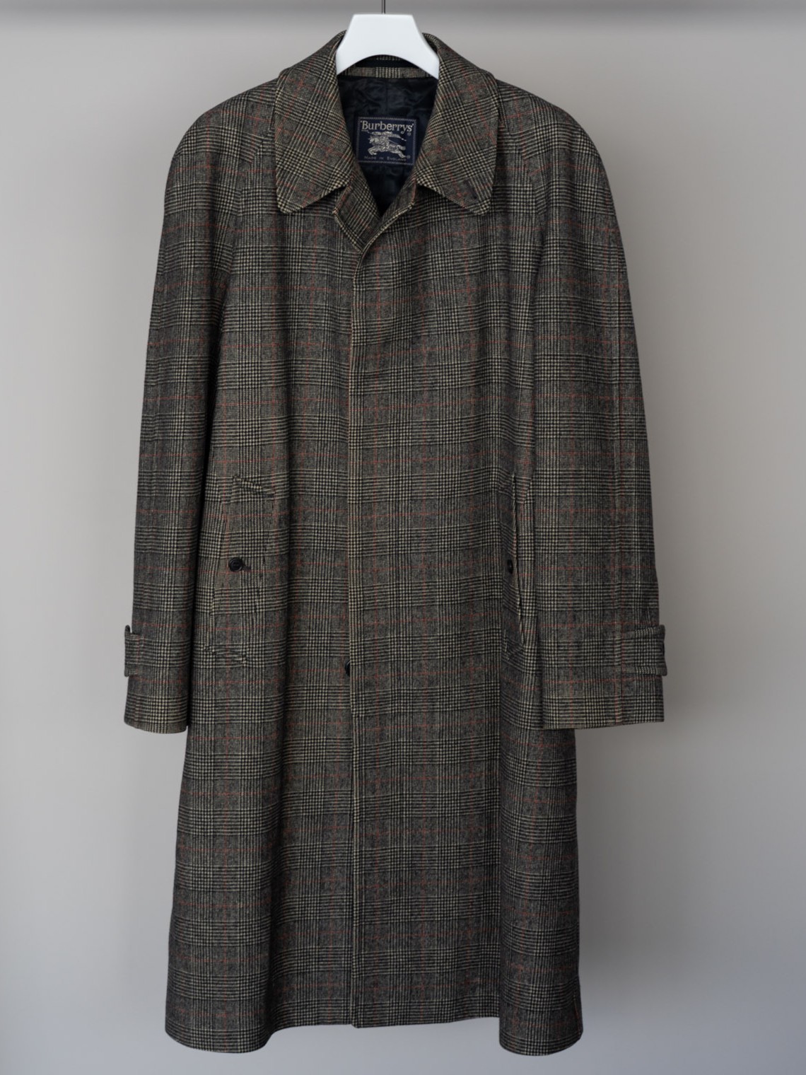 BURBERRY’S 70~80’s Glen Check Wool Balmacaan Coat