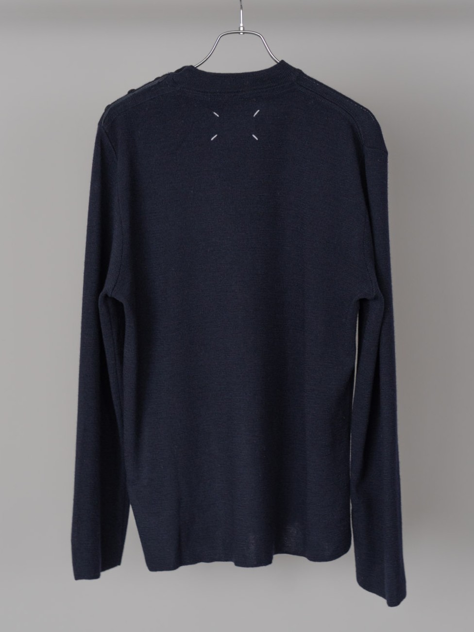 Maison Martin Margiela 2002 AW DARK BLUE CREWNECK WITH SHOULDER BUTTONS (MISS DEANNA))
