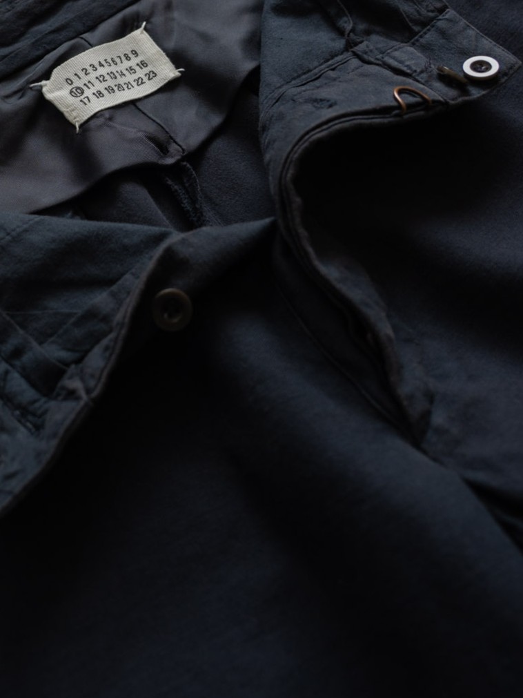 Maison Martin Margiela 1999 AW DARK GREY CANVAS COTTON TROUSERS WITH FLARED LEG