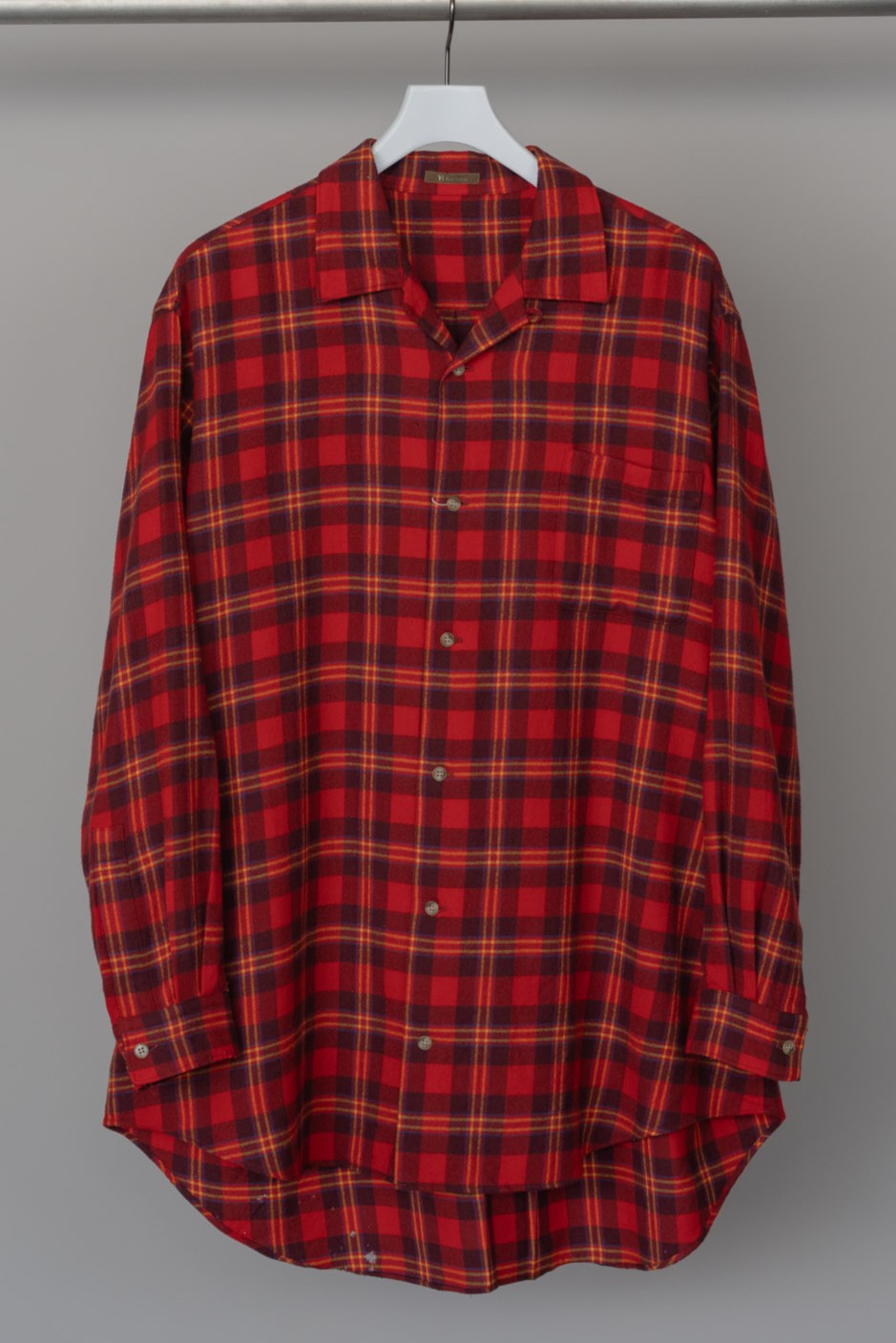 Y’s for men 1999 SS Check Oversized Open-Collar Shirt