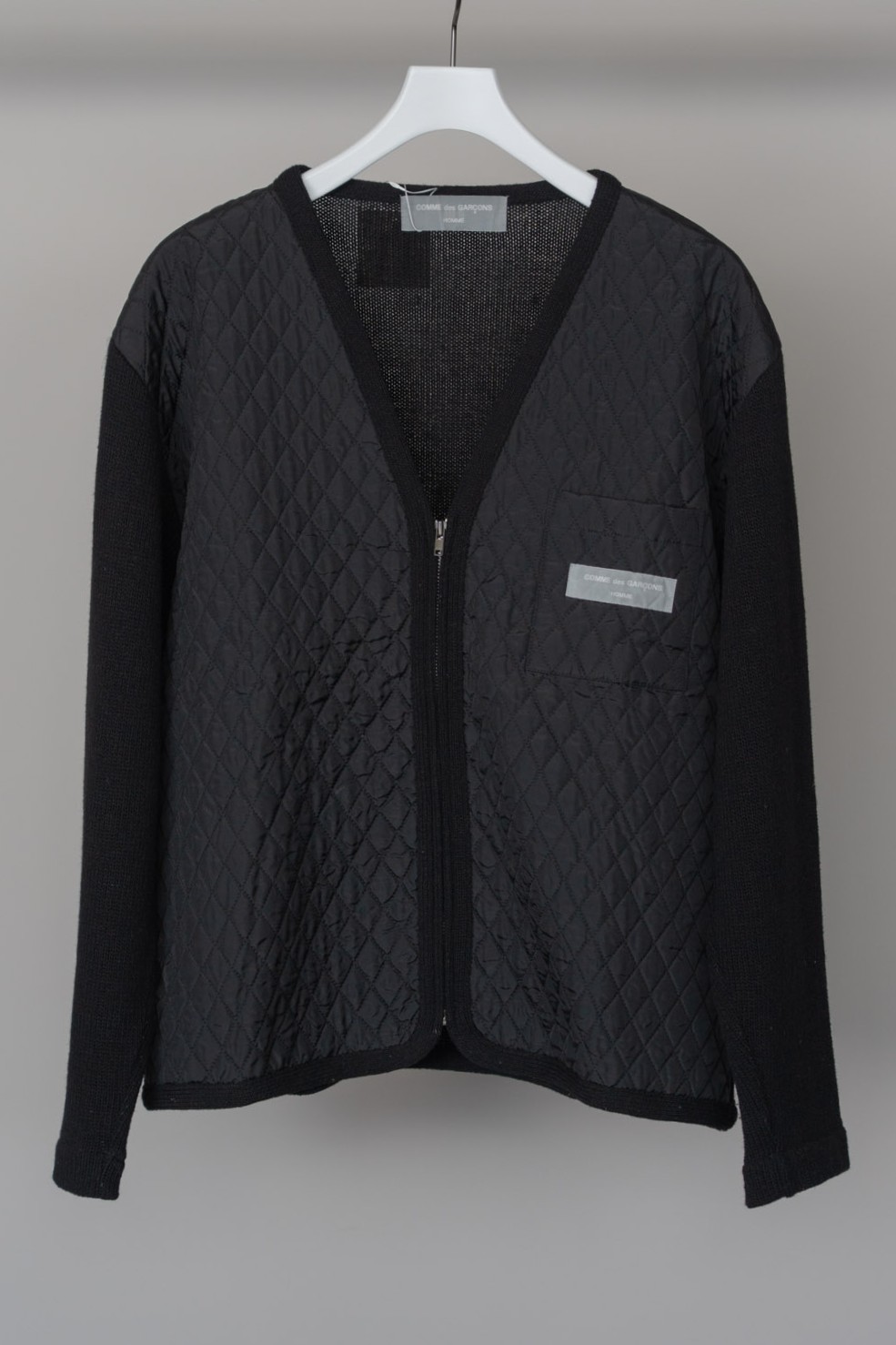 COMME des GARCONS HOMME 1996AW Wool Change Quilting Zip Knit Cardigan