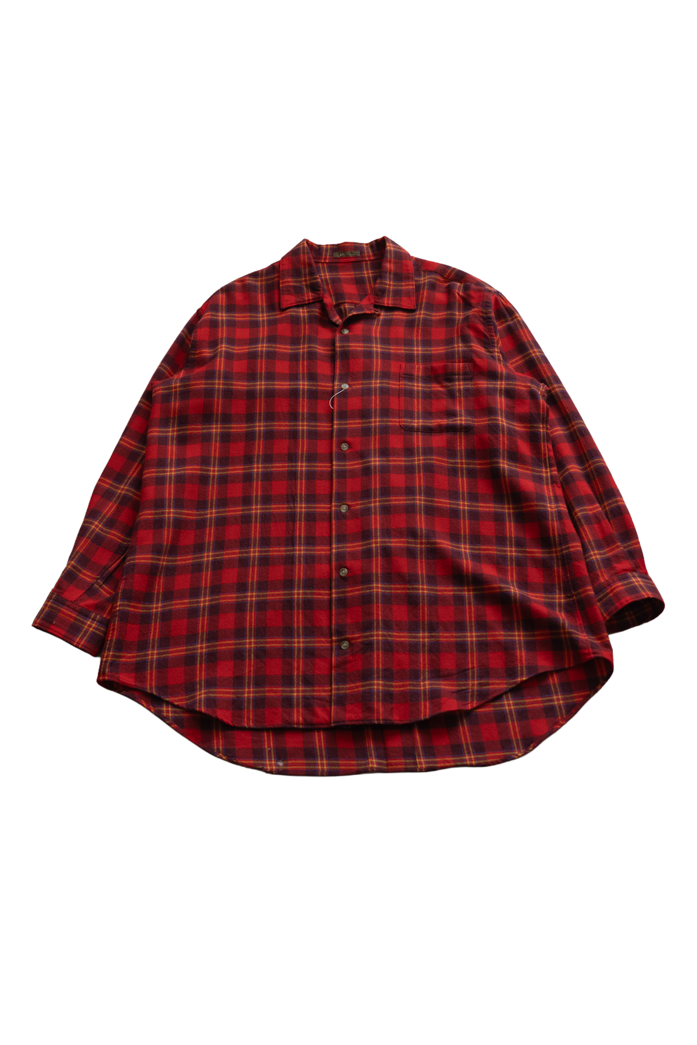 1999 S/S Check Oversized Open-Collar Shirt