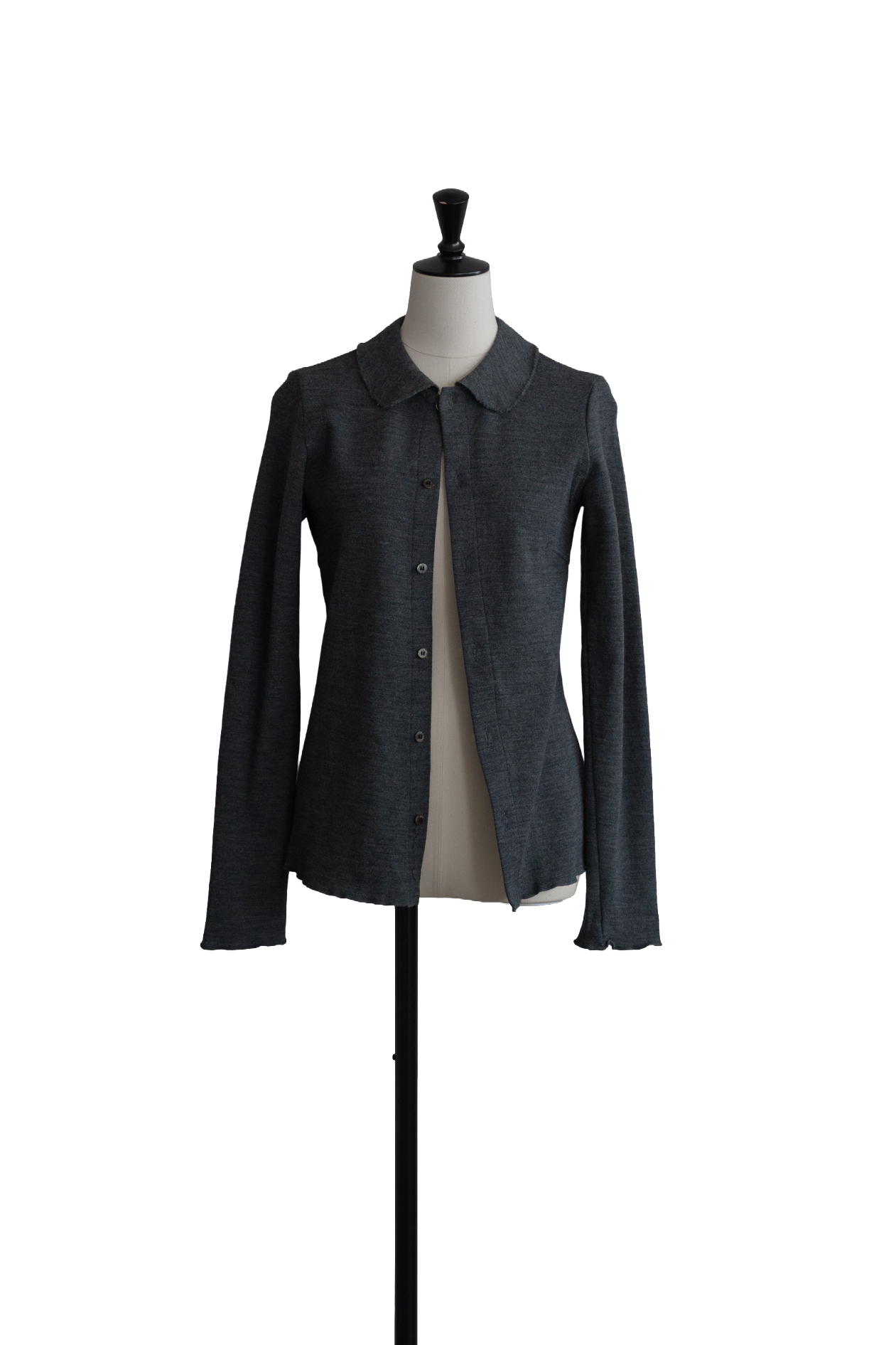 1998S/S Wool Cut-Off Collar Knit Shirt