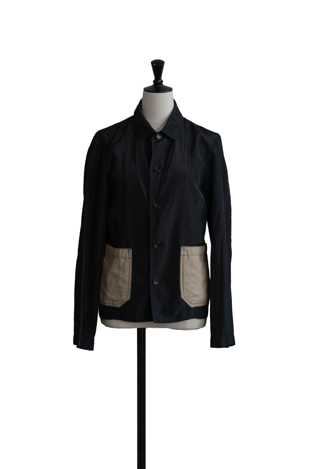 1994A/W Polyester Bicolor Dyed Rounded Collar Shirt Jacket