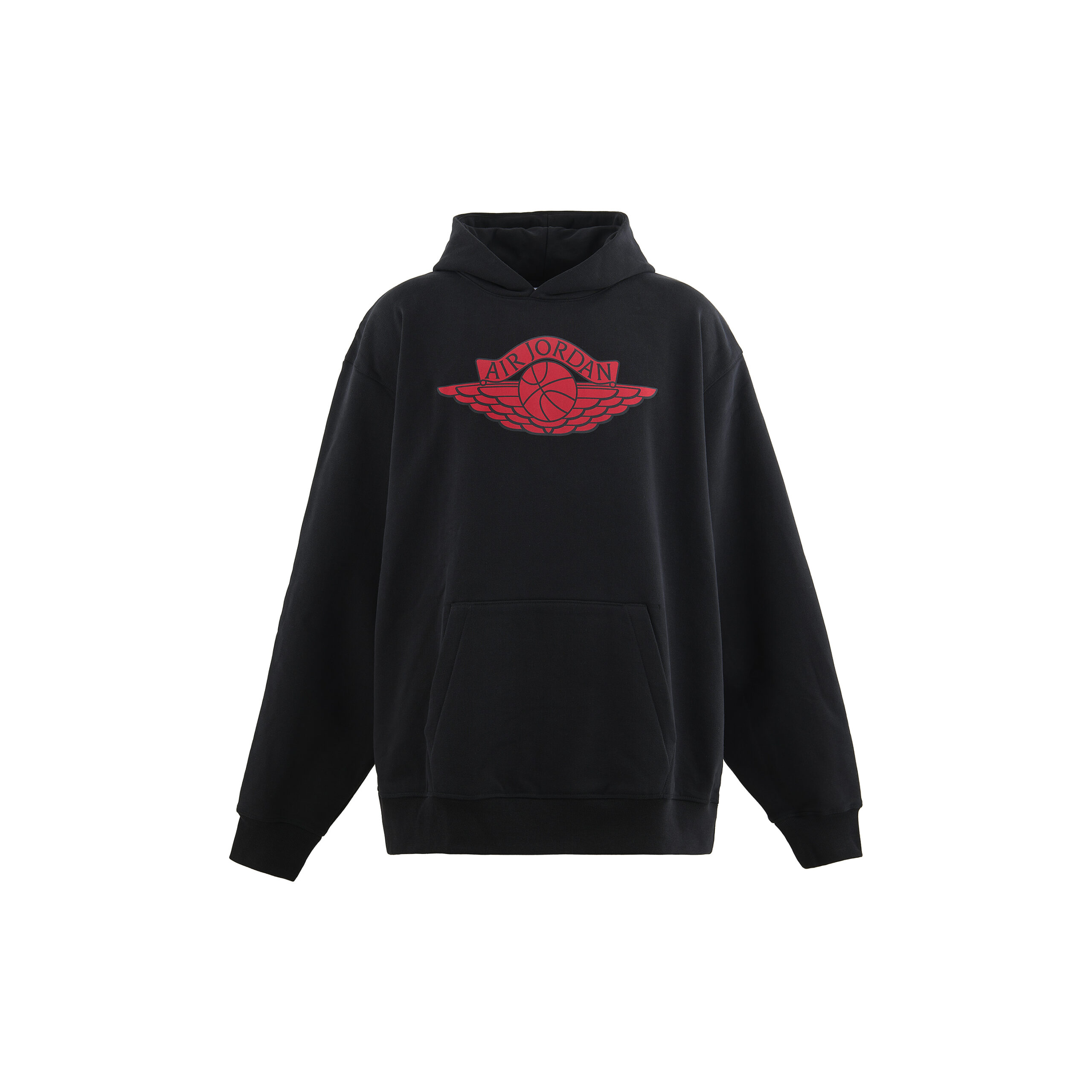 M J SM FLC HOODIE BLACK/WHITE/(UNIVERSITY RED)