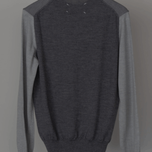 Maison Martin Margiela 2008AW Gray Contrast Wool Knit Pullover Sweater