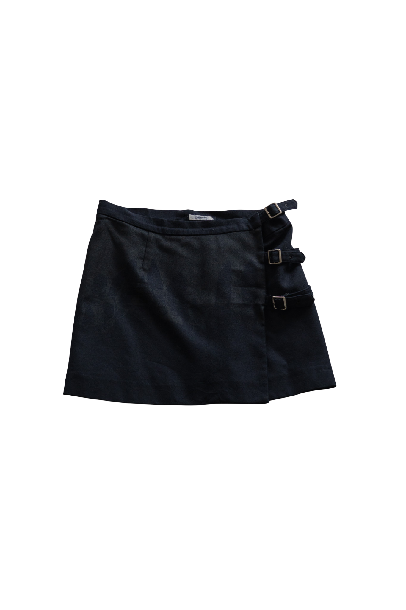 2001A/W × FUTURA LABORATORIES D.A.V.F Era Wool Face Print Wrap Mini Skirt
