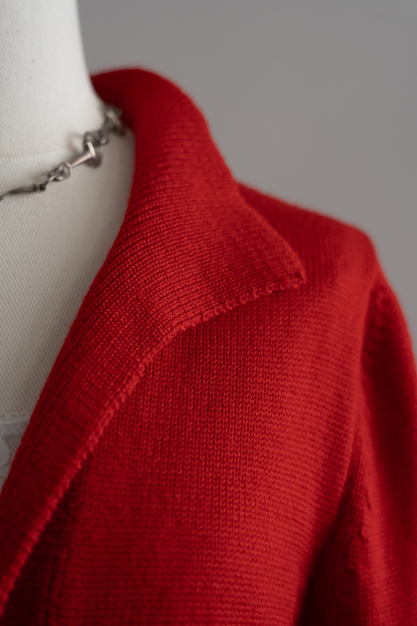 Split-Neck Knit Sweater