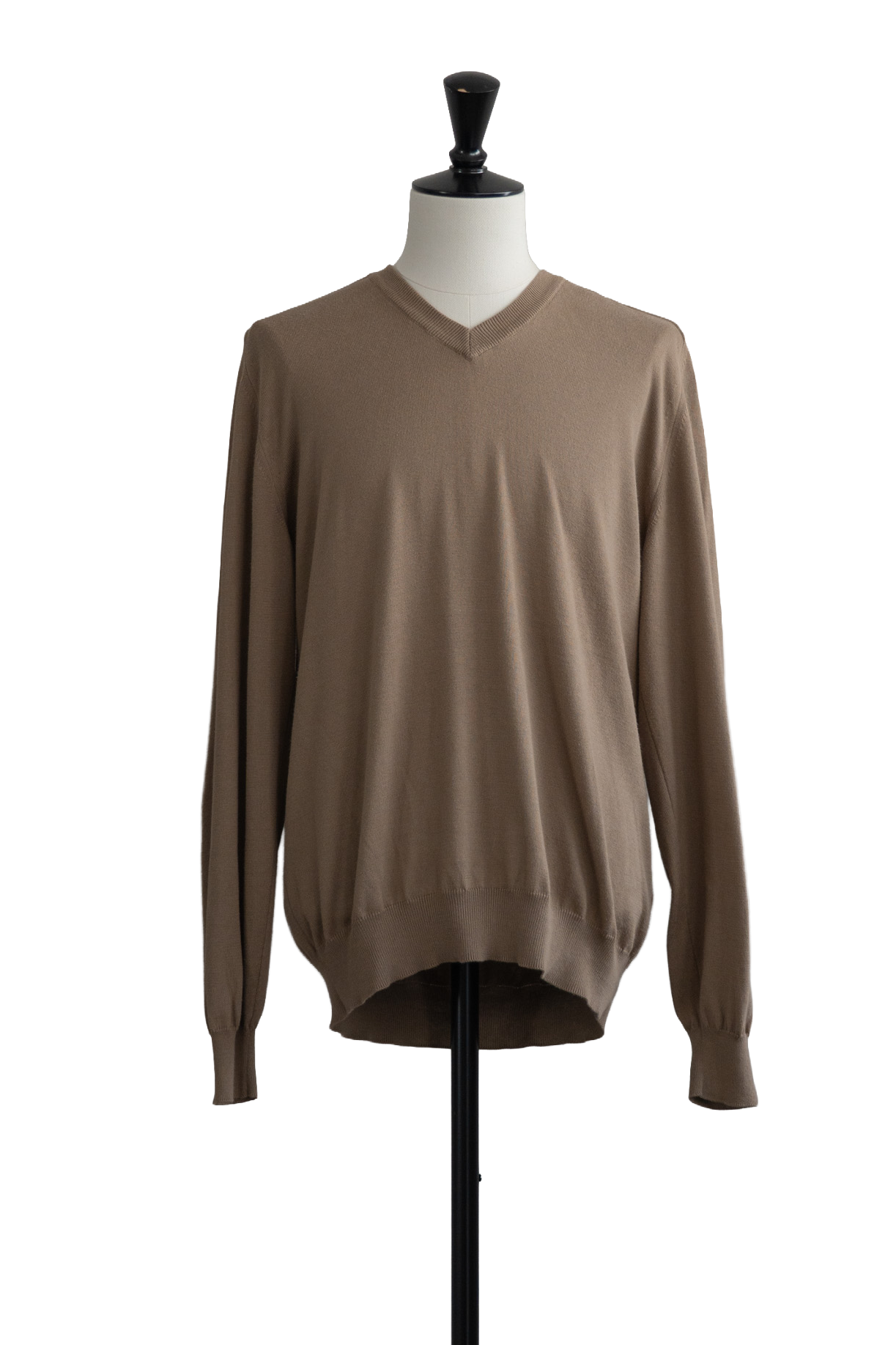 2010 S/S Cotton Vneck  Sweater With Leather Elbow Patches