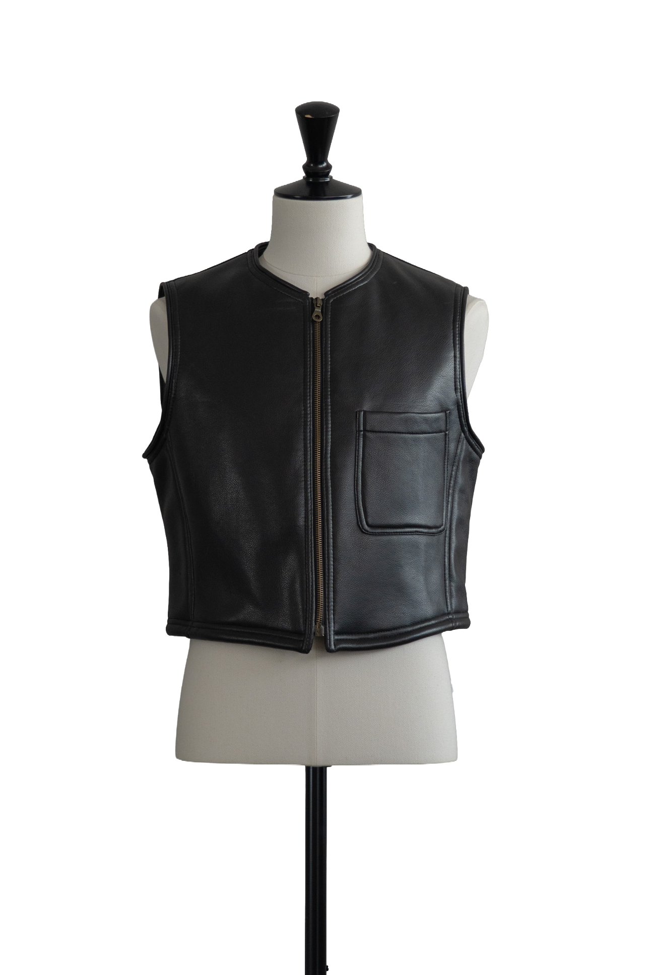 90’s Faux Leather Wool Lined Zip vest