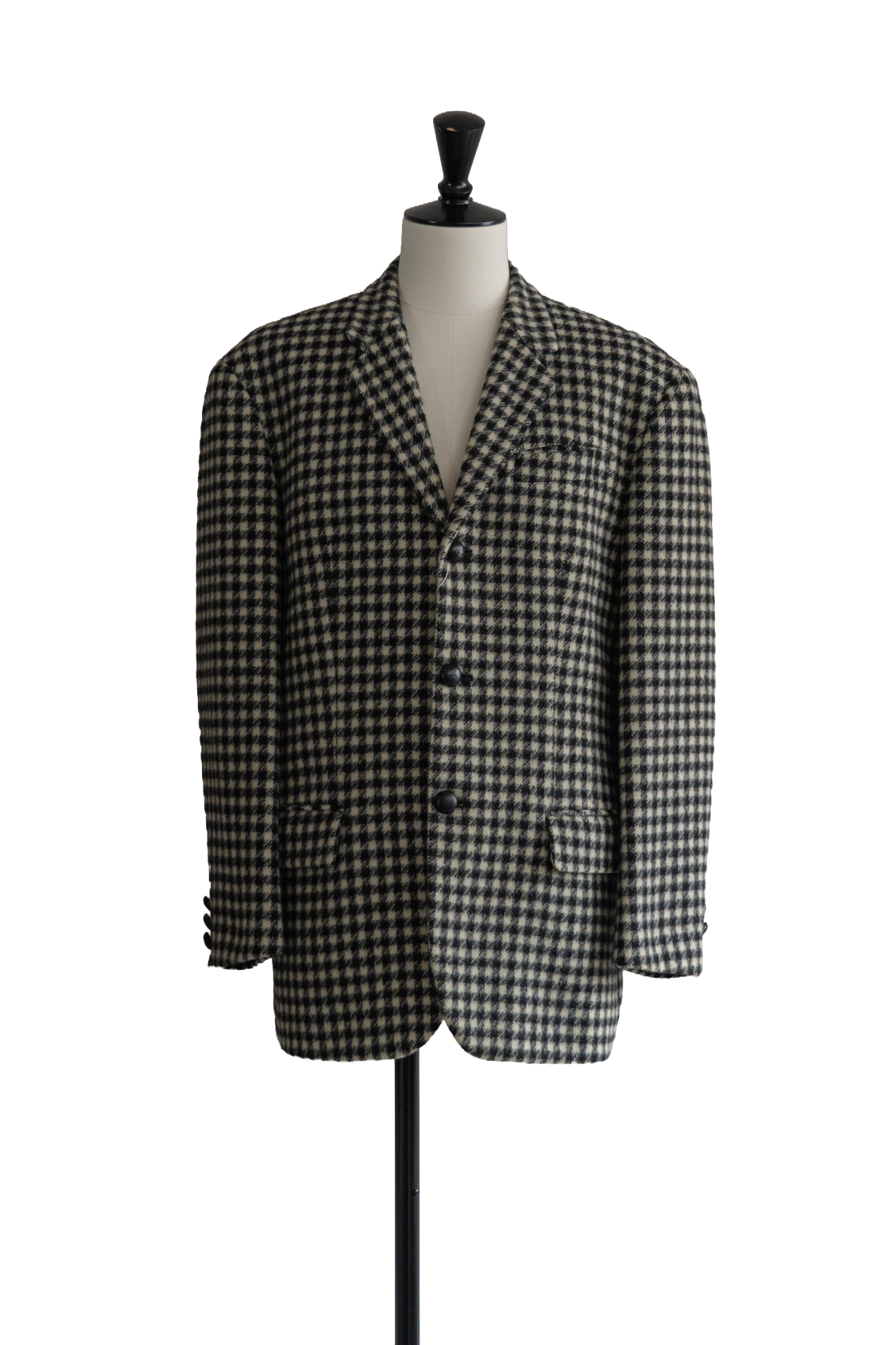 Wool Plaid Tailored JKT With Printed Lining